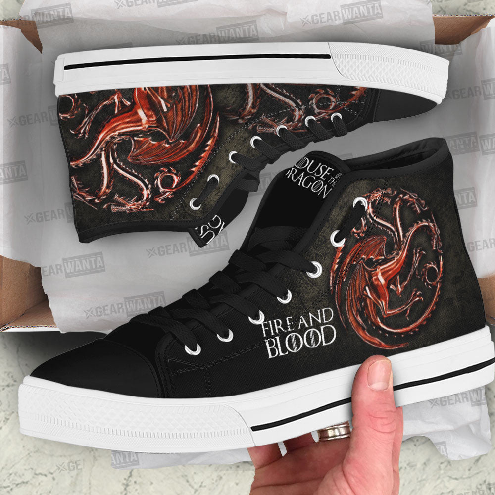 House Of Dragon High Top Shoes Custom Fire and Blood For Fans-Gear Wanta