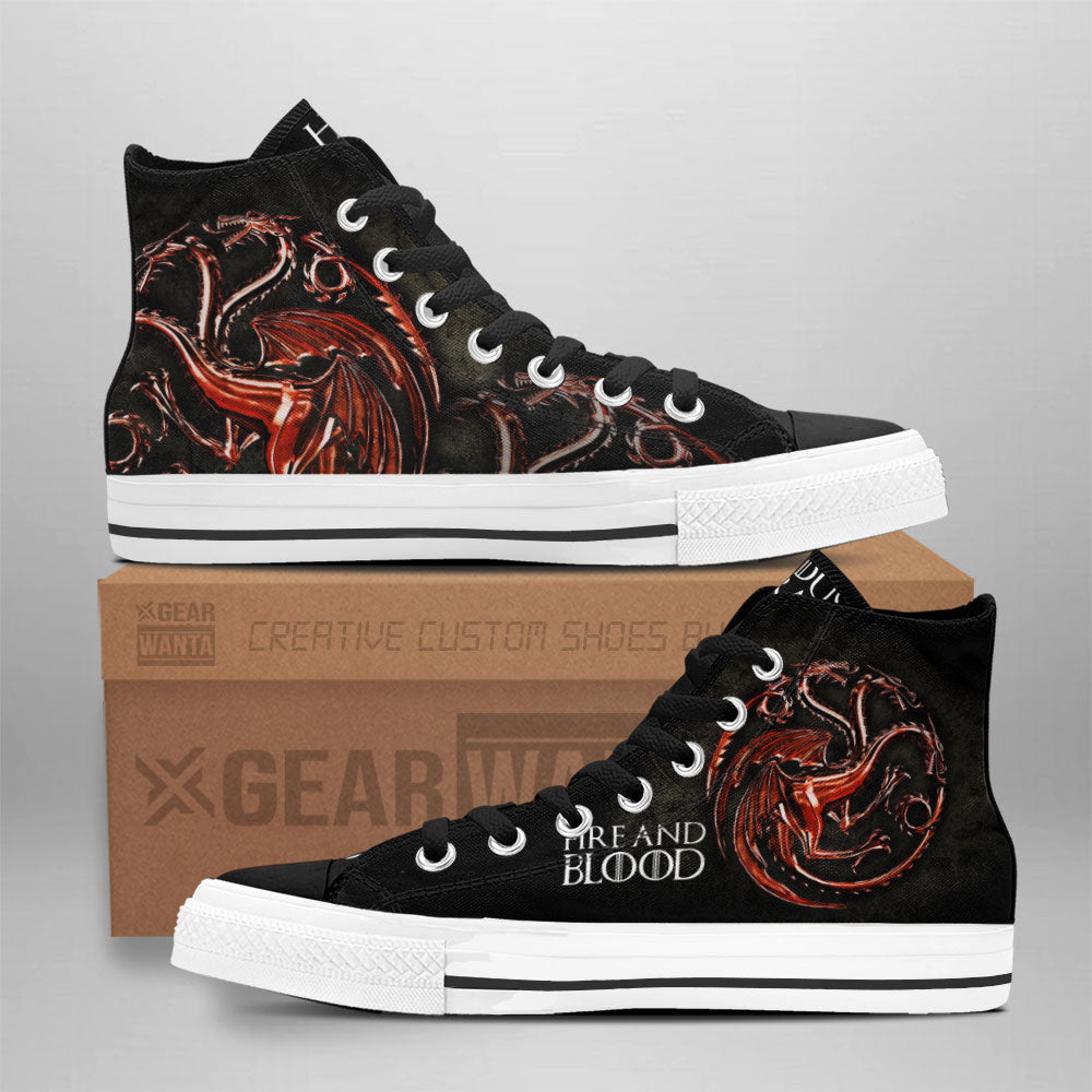 House Of Dragon High Top Shoes Custom Fire and Blood For Fans-Gear Wanta