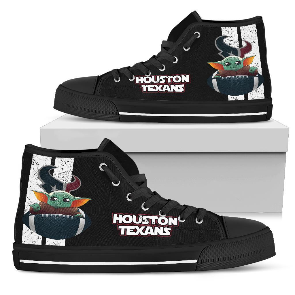 Houston Texans Sneakers Baby Yoda High Top Shoes Mixed-Gear Wanta
