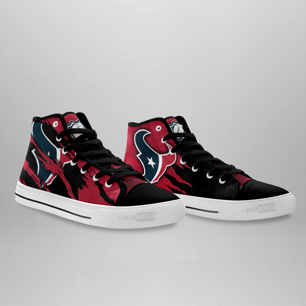 Houston Texans High Top Shoes Custom For Fans-Gear Wanta