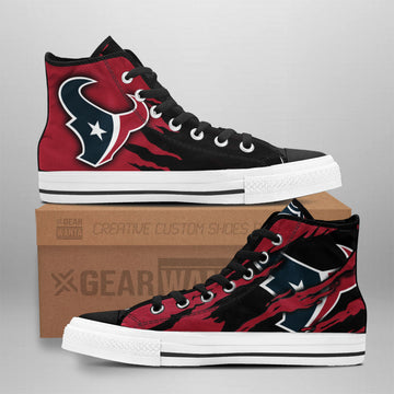 Houston Texans High Top Shoes Custom For Fans-Gear Wanta