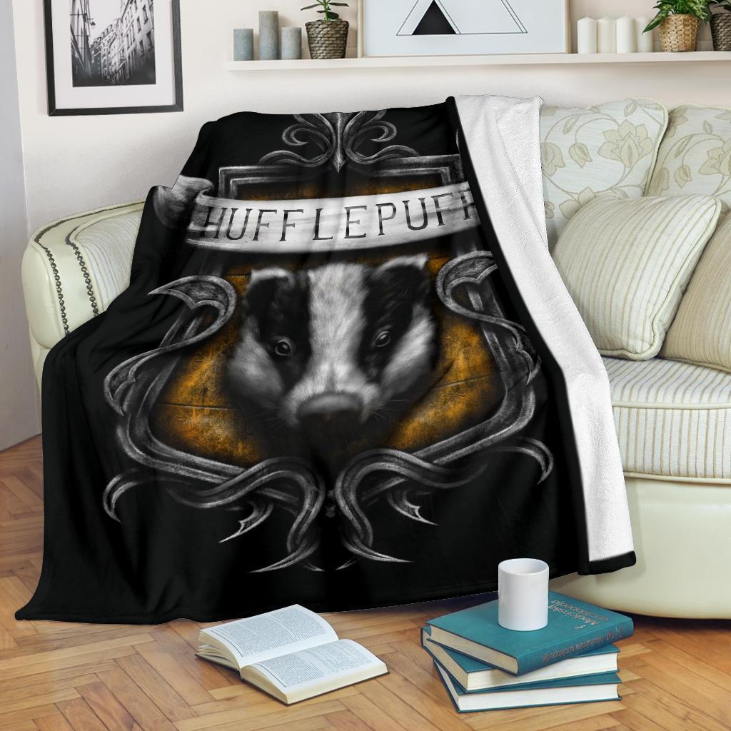 Hufflepuff Fleece Blanket Custom Harry Potter Home Decoration-Gear Wanta