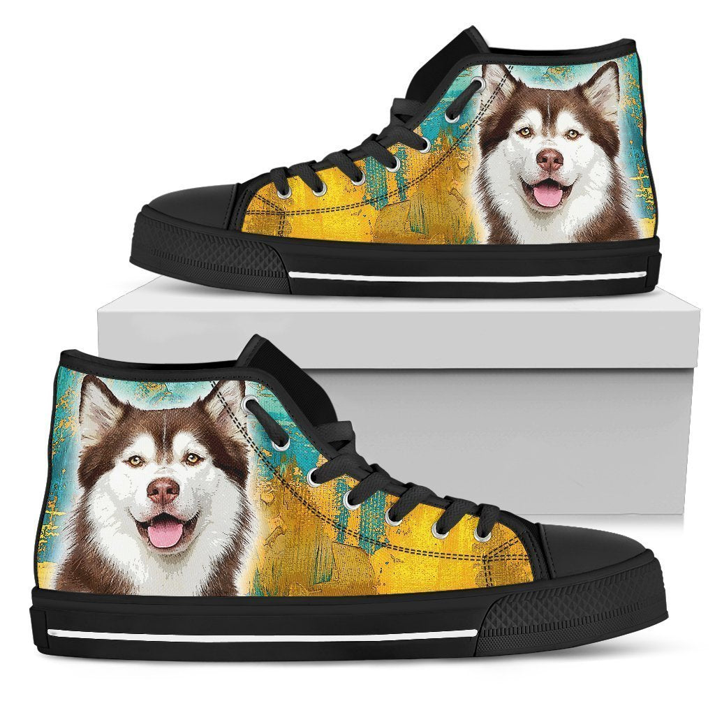 Husky Dog Sneakers Colorful High Top Shoes-Gear Wanta