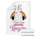 I Don't Care I'm A Unicorn Blanket Custom Home Decoration-Gear Wanta
