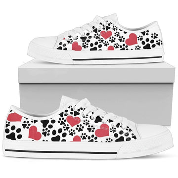 I Love Dog Paws Sneakers Low Top Shoes-Gear Wanta