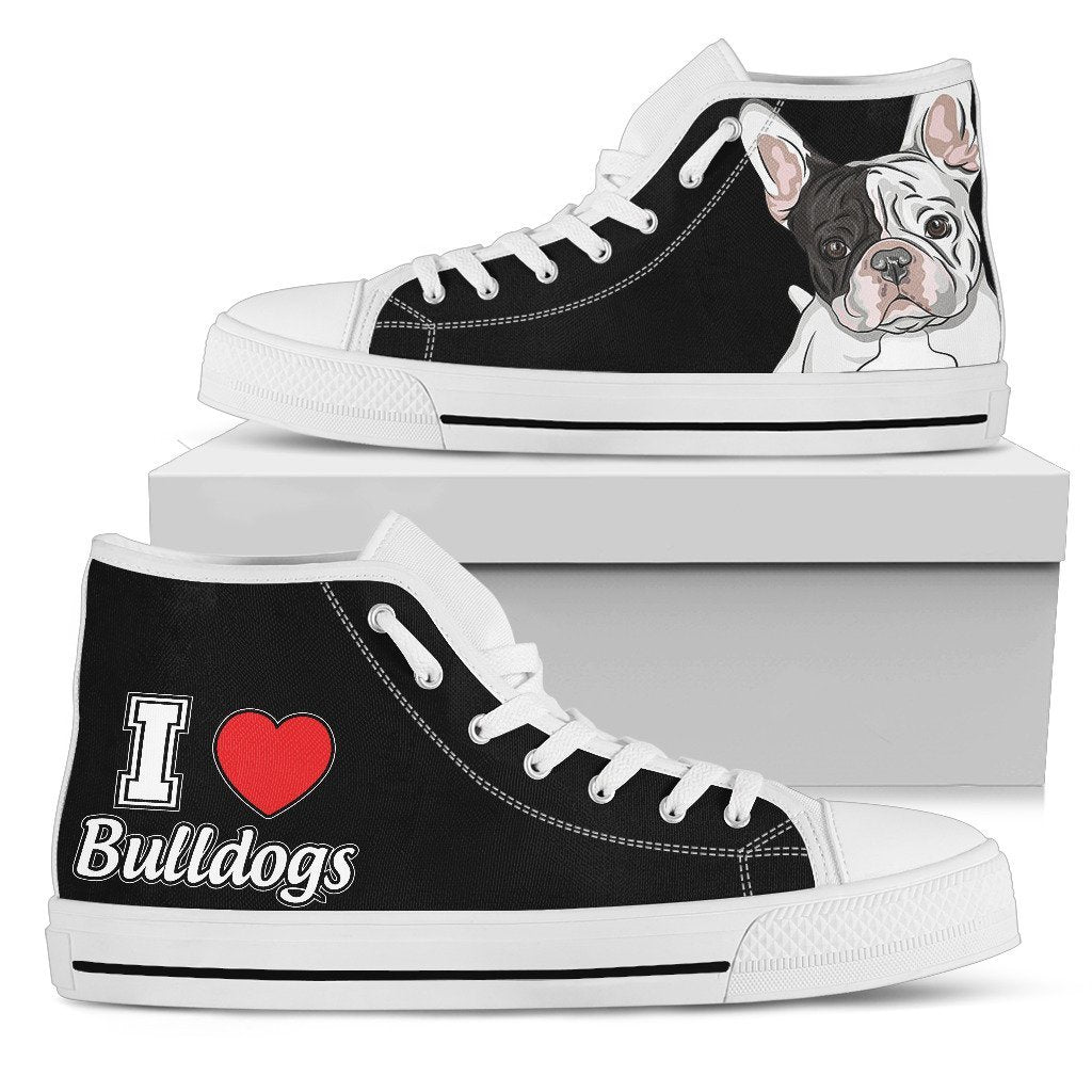 I Love French Bulldog High Top Shoes-Gear Wanta