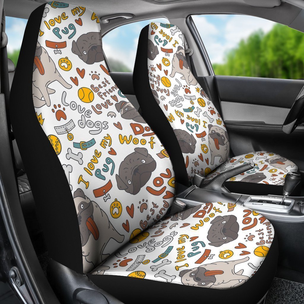 I Love My Pug Car Seat Covers-Gear Wanta