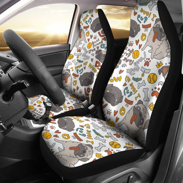 I Love My Pug Car Seat Covers-Gear Wanta