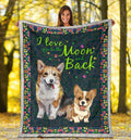 I Love You To The Moon And Back Corgi Dog Fleece Blanket-Gear Wanta
