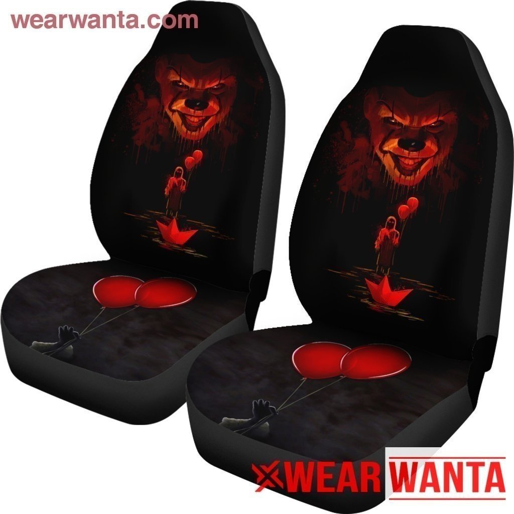 IT Pennywise Car Seat Covers Custom Horror Fan Car Accessories-Gear Wanta