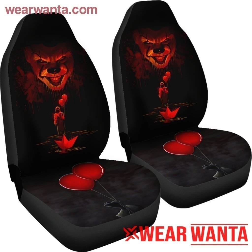 IT Pennywise Car Seat Covers Custom Horror Fan Car Accessories-Gear Wanta