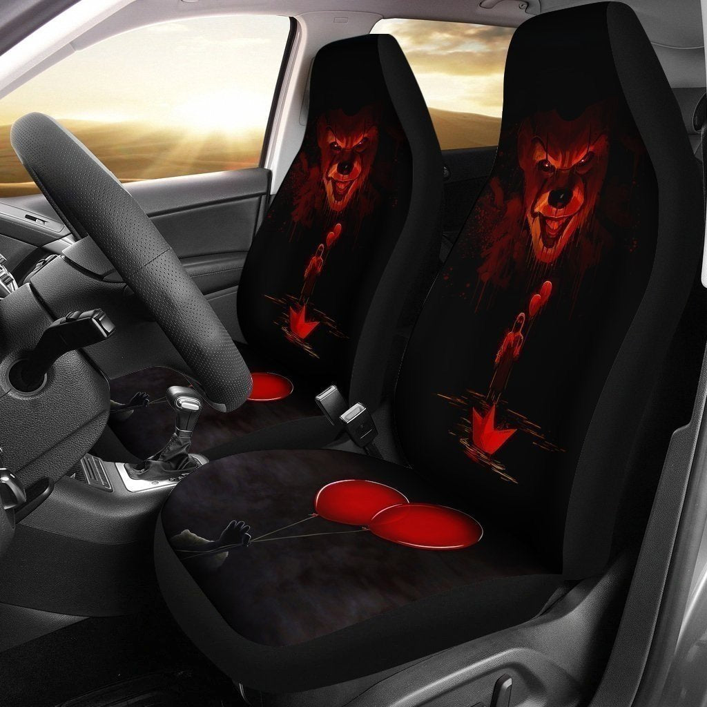 IT Pennywise Car Seat Covers Custom Horror Fan Car Accessories-Gear Wanta