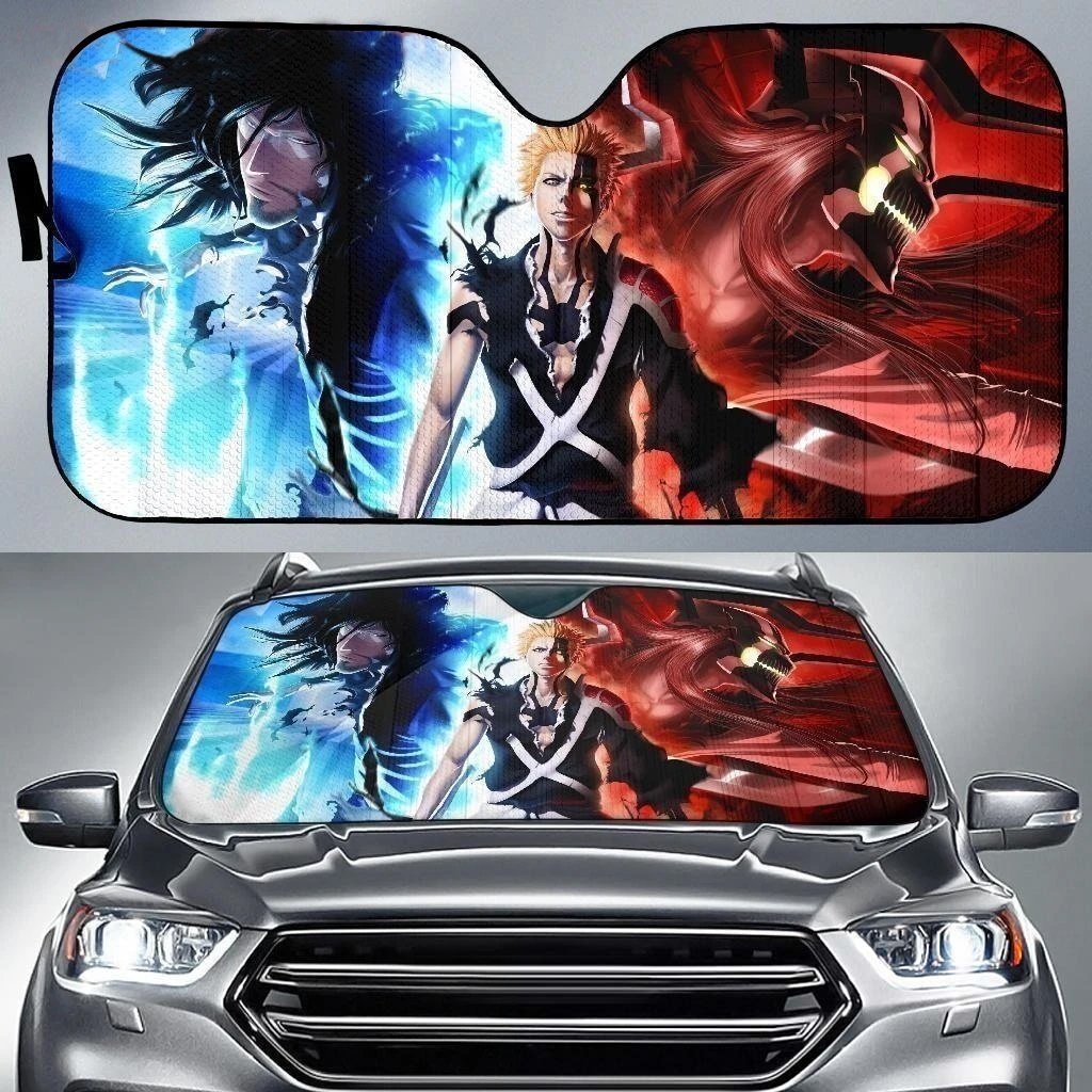 Ichigo Bleach Blue And Red Car Sun Shade NH06-Gear Wanta