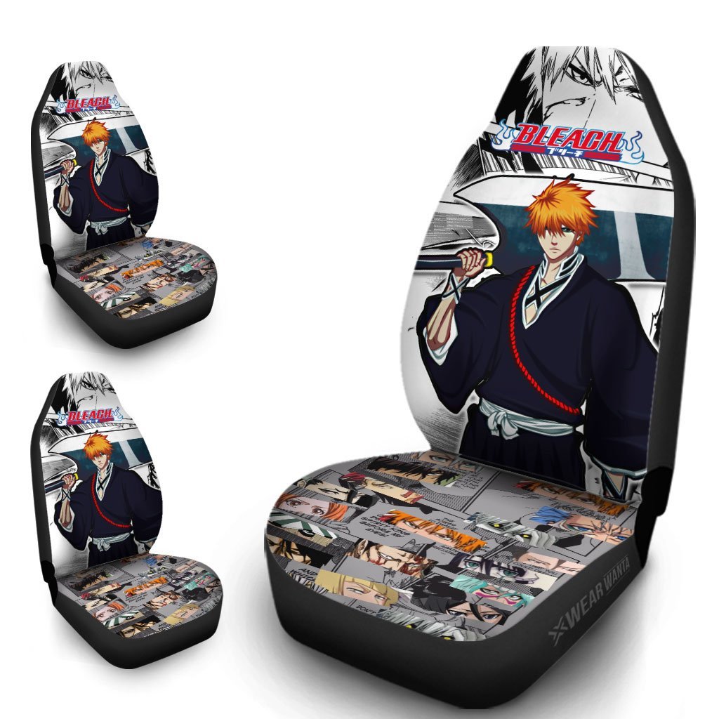 Ichigo Kurosaki Car Seat Covers Custom Anime Bleach Car Accessories-Gear Wanta