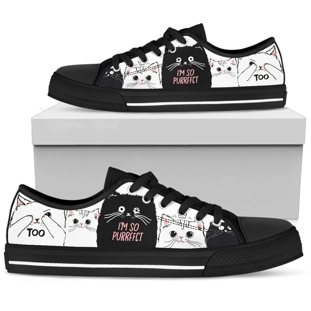I'm So Purrfect Cat Sneakers Low Top Shoes For Cat Lover-Gear Wanta