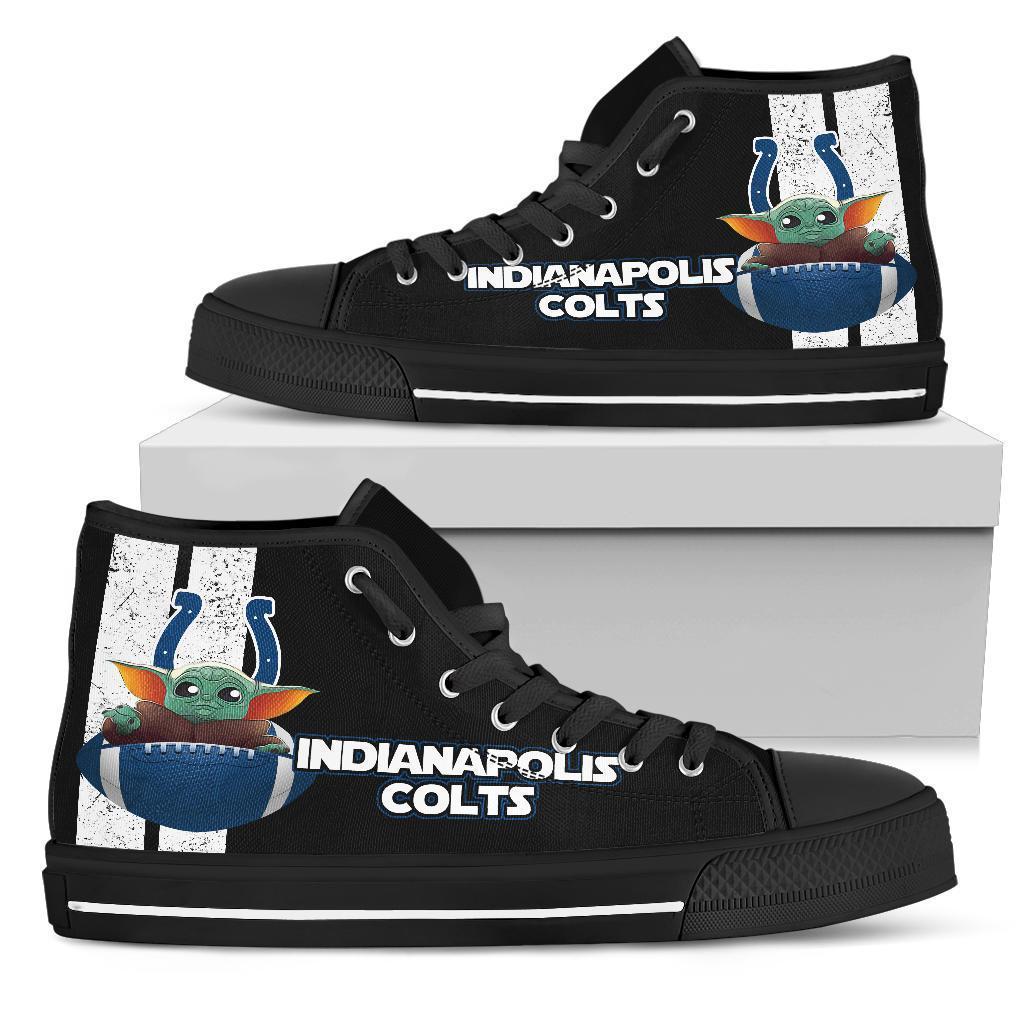 Indianapolis Colts Sneakers Baby Yoda High Top Shoes Mixed-Gear Wanta