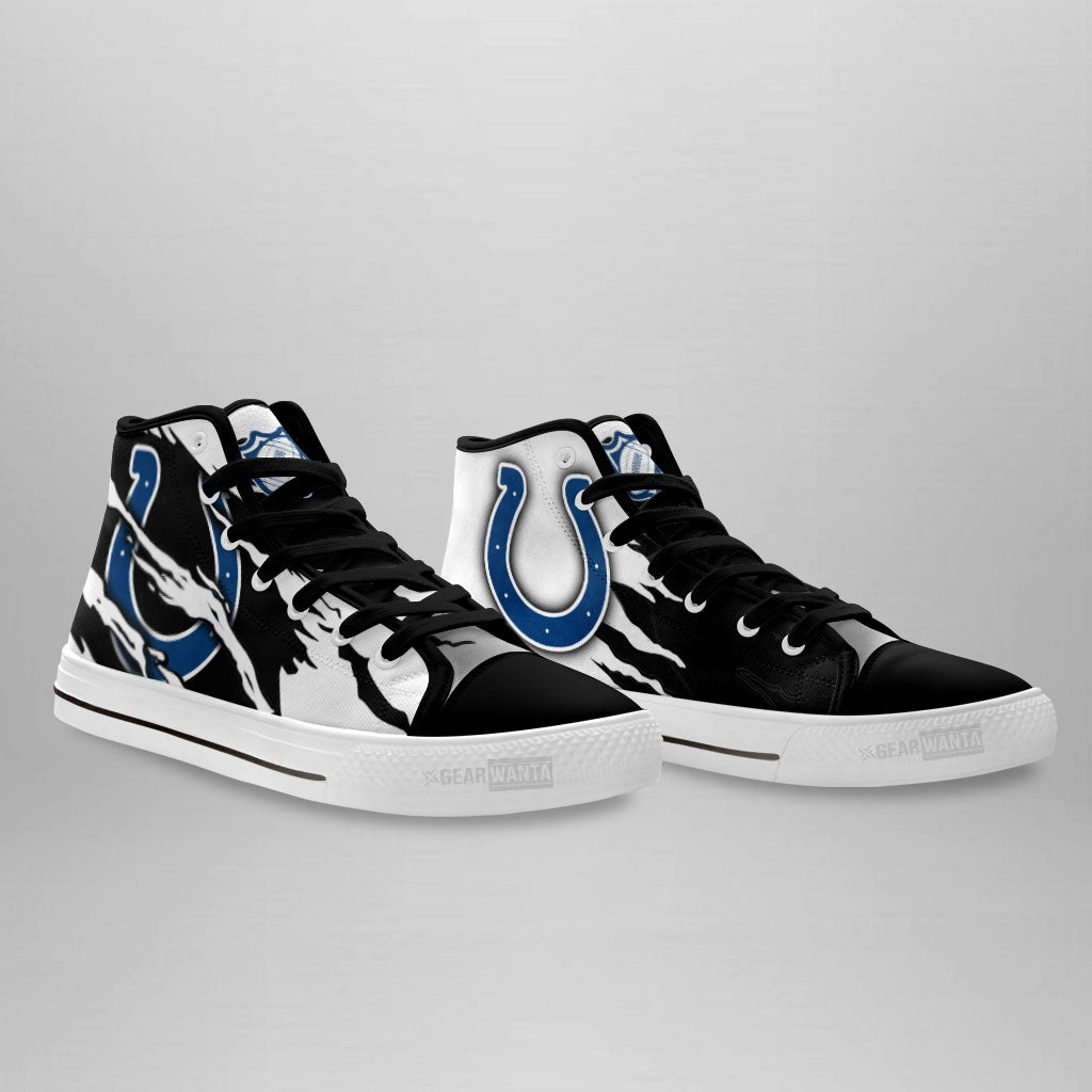 Indianapolis Colts High Top Shoes Custom For Fans-Gear Wanta