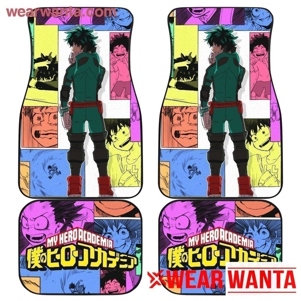 Izuku Midoriya Pattern Car Floor Mats Custom My Hero Academia Car Accessories-Gear Wanta
