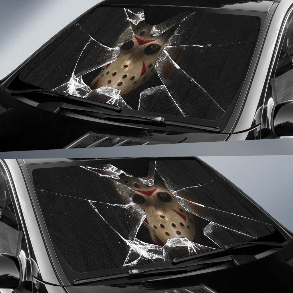 Jason Voorhees Car Car Sun Shade Horror Windshield Broken-Gear Wanta