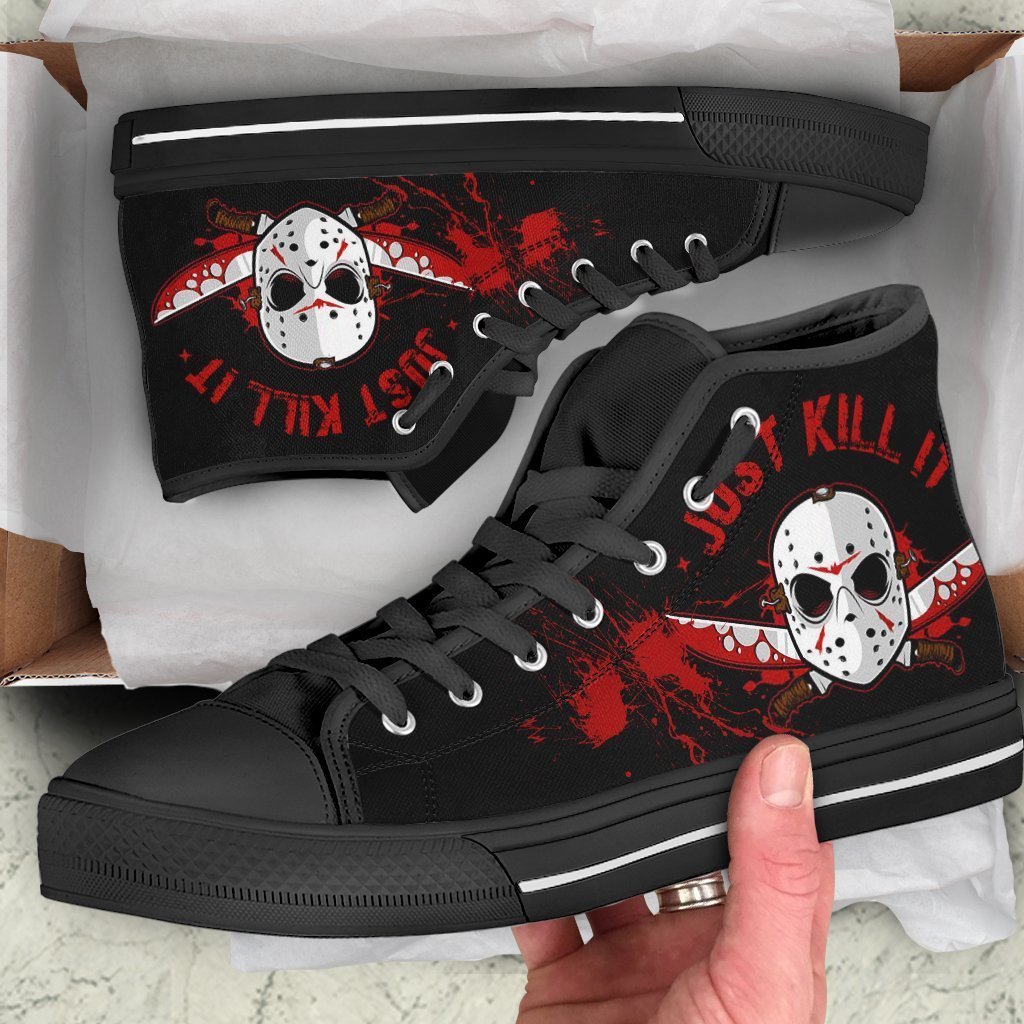 Jason Voorhees High Top Shoes Custom Just Kill It Horror Sneakers-Gear Wanta