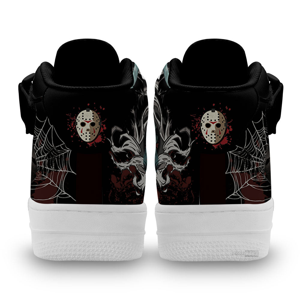 Jason Voorhees Shoes Air Mid Custom Sneakers For Horror Fans-Gear Wanta