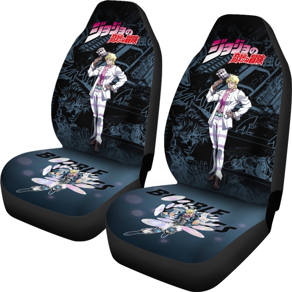 Jojo Bizarre Adventure Caesar Manga Checkerboard Style Car Seat Covers Anime-Gear Wanta