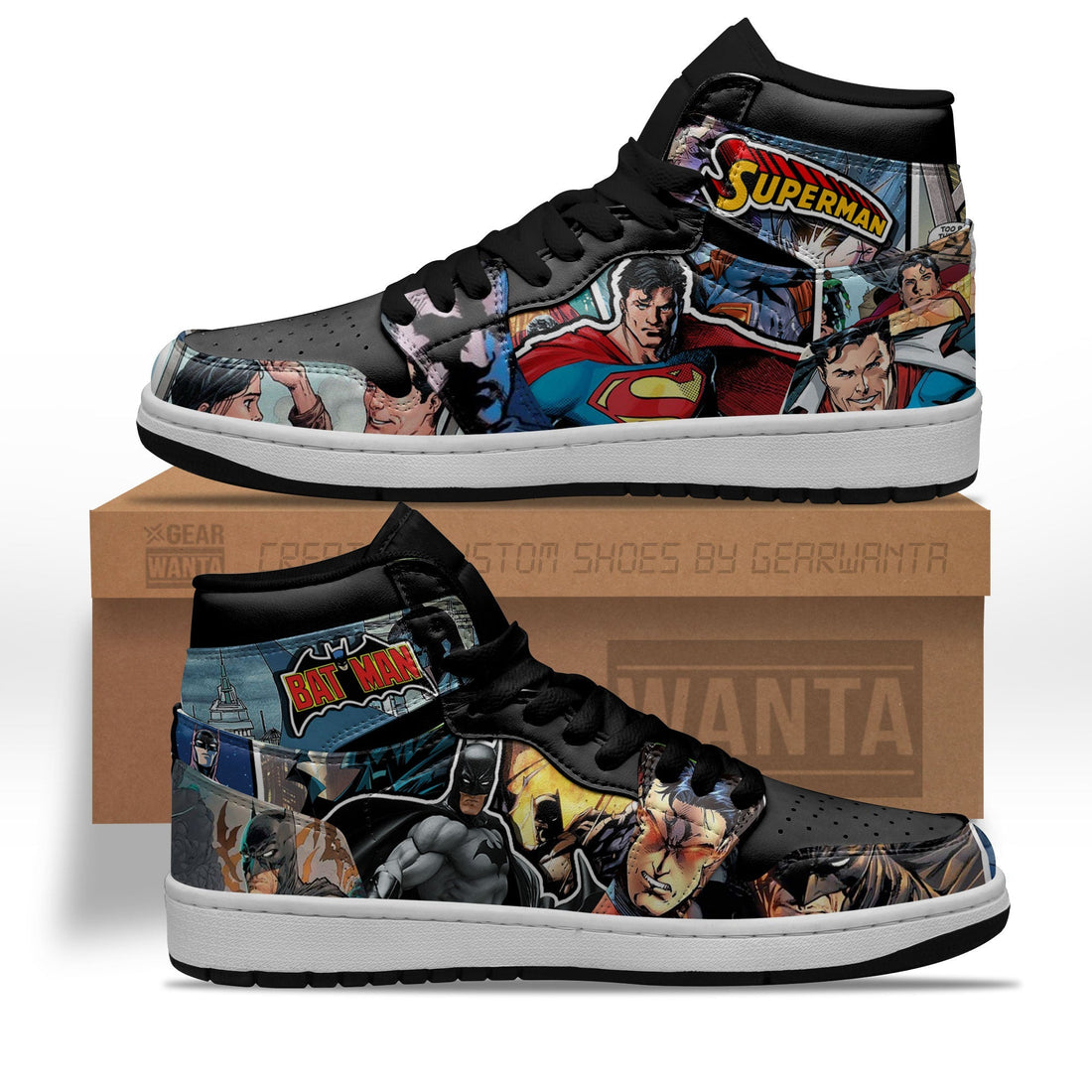 Justice League Batman x Superman Shoes Custom-Gear Wanta