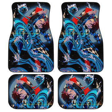 Kamado Tanjiro Car Floor Mats Custom Moon Style Demon Slayer Anime Car Accessories Anime Gifts Idea-Gear Wanta