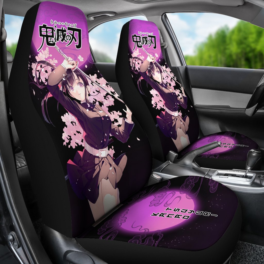 Kanao Tsuyuri Demon Slayer Under The Moon Car Seat Covers Custom Anime Car Accessories-Gear Wanta