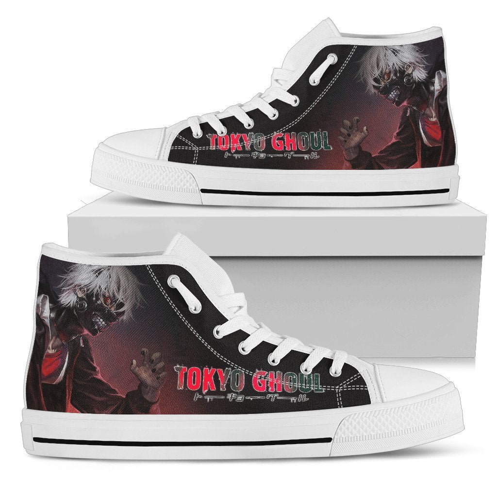 Ken Kanaki Sneakers Tokyo Ghoul High Top Shoes Anime Custom Idea NH10-Gear Wanta