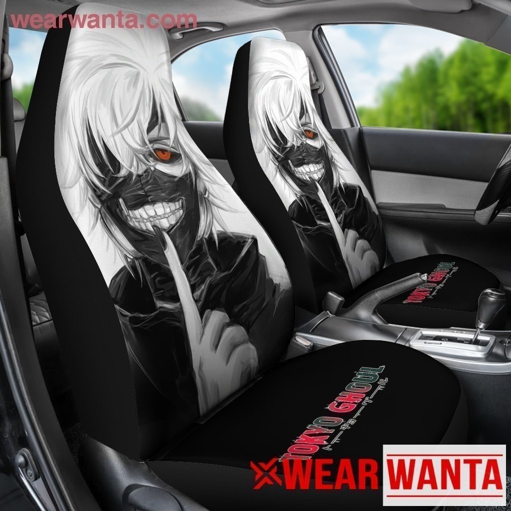 Ken Kaneki Face Anime Tokyo Ghoul Car Seat Covers NH10-Gear Wanta