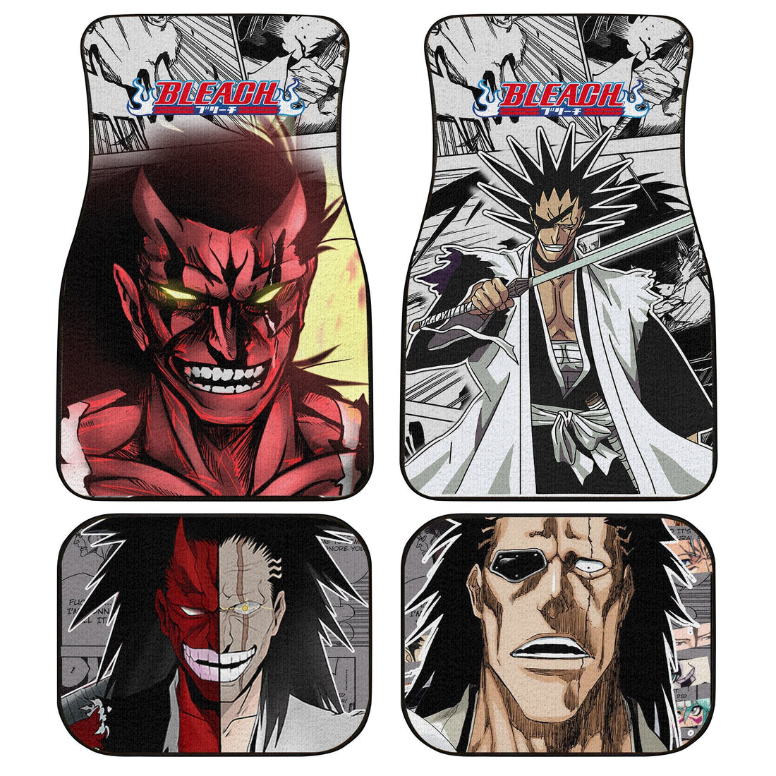 Kenpachi Zaraki Car Floor Mats Custom Bankai Style Bleach Manga Mix Anime Car Accessories Anime Gifts-Gear Wanta