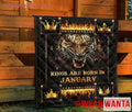 Kings Are Born In January Birthday Tigers Quilt Blanket For Men-Gear Wanta