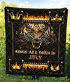 Kings Are Born In July Birthday Tiger Quilt Blanket For Men-Gear Wanta