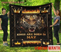 Kings Are Born In May Birthday Tiger Quilt Blanket For Men-Gear Wanta