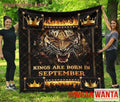 Kings Are Born In September Birthday Tiger Quilt Blanket For Men-Gear Wanta