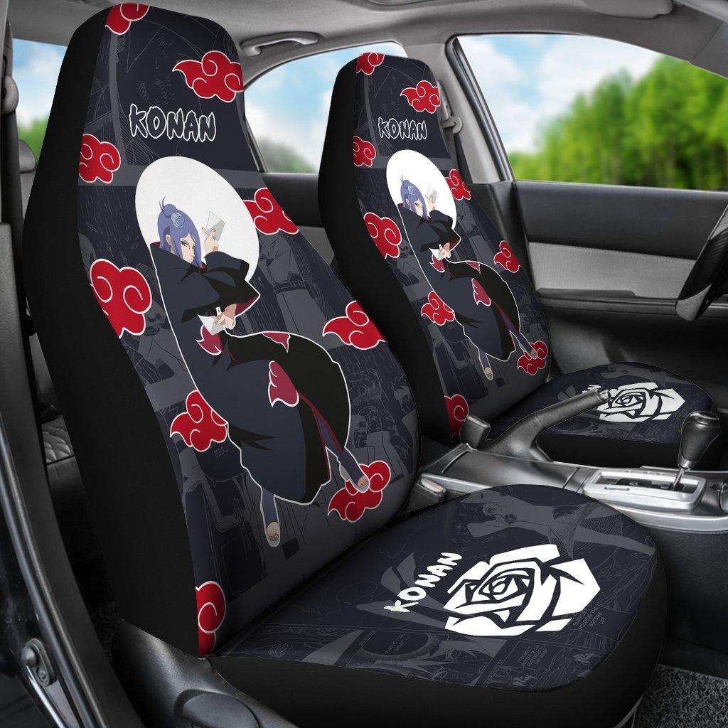 Konan NRT Akatsuki Members Car Seat Covers Custom Anime Car Accessories-Gear Wanta