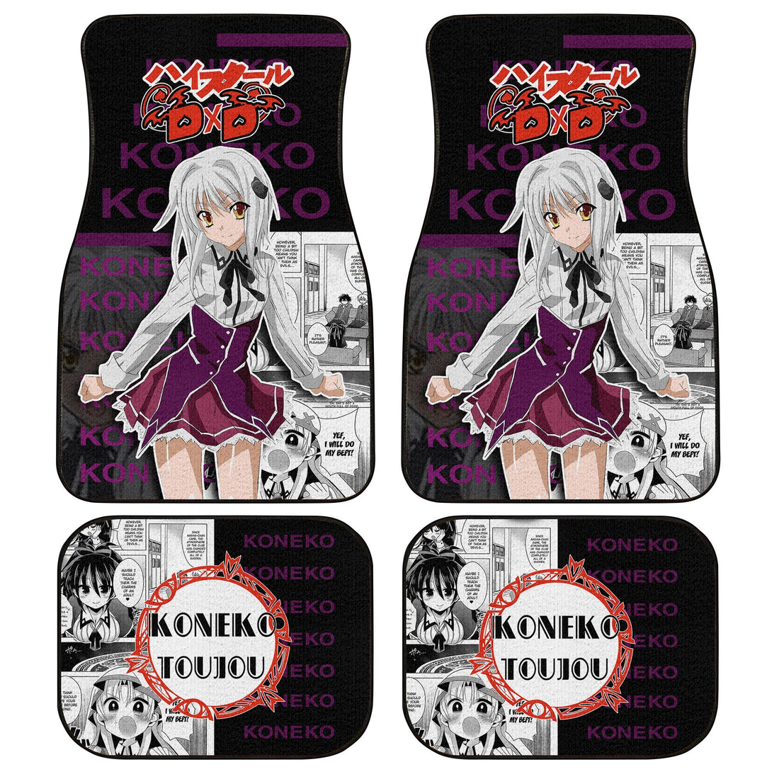 Koneko Car Floor Mats Custom High School DxD Anime Car Accessories Anime Gifts-Gear Wanta