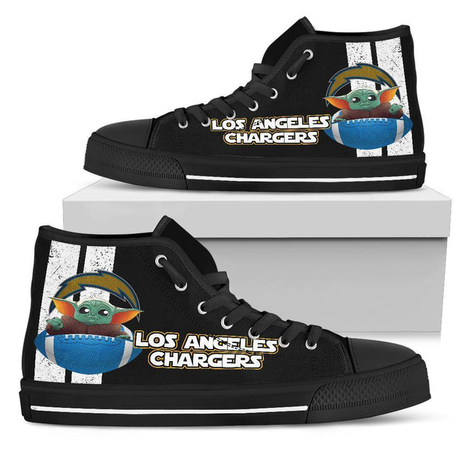 LA Chargers Sneakers Baby Yoda High Top Shoes Mixed-Gear Wanta