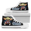 LA Rams Sneakers Baby Yoda High Top Shoes Custom-Gear Wanta
