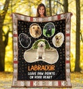 Labrador Leave Paw Prints On Your Heart Fleece Blanket-Gear Wanta
