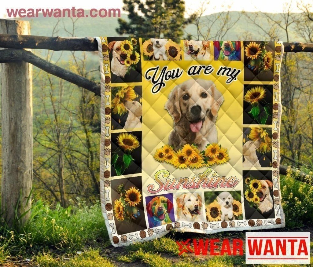 Labrador You Are My Sunshine Sunflower Quilt Blanket Dog Lover-Gear Wanta