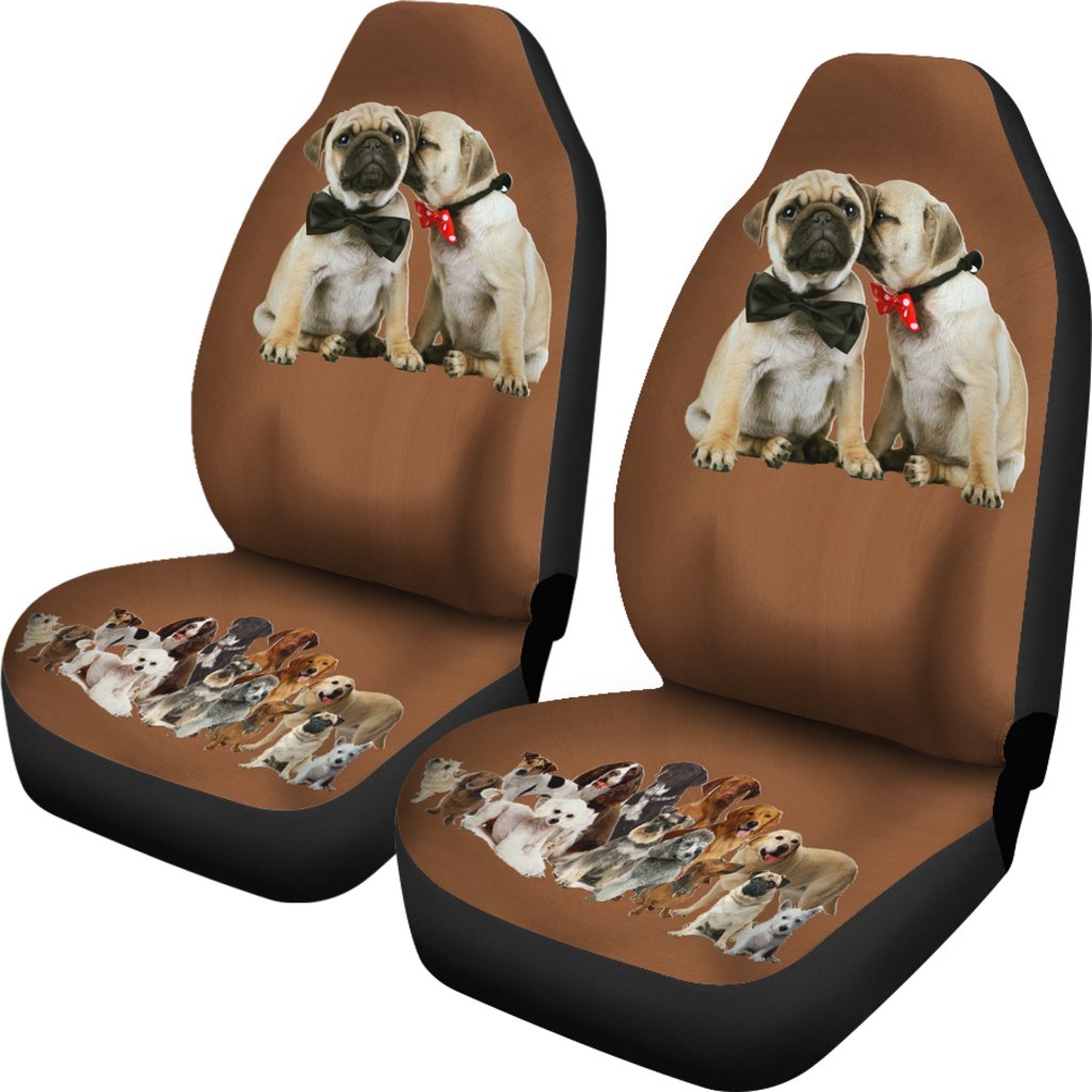 Lady and Gentlemen Pug Dog Car Seat Covers Cute-Gear Wanta