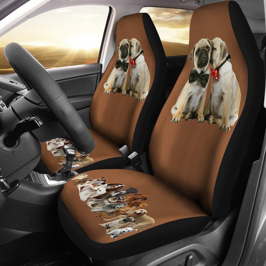 Lady and Gentlemen Pug Dog Car Seat Covers Cute-Gear Wanta