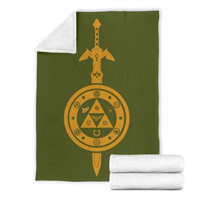 Legend Of Zelda Fleece Blanket Sword And Shield-Gear Wanta