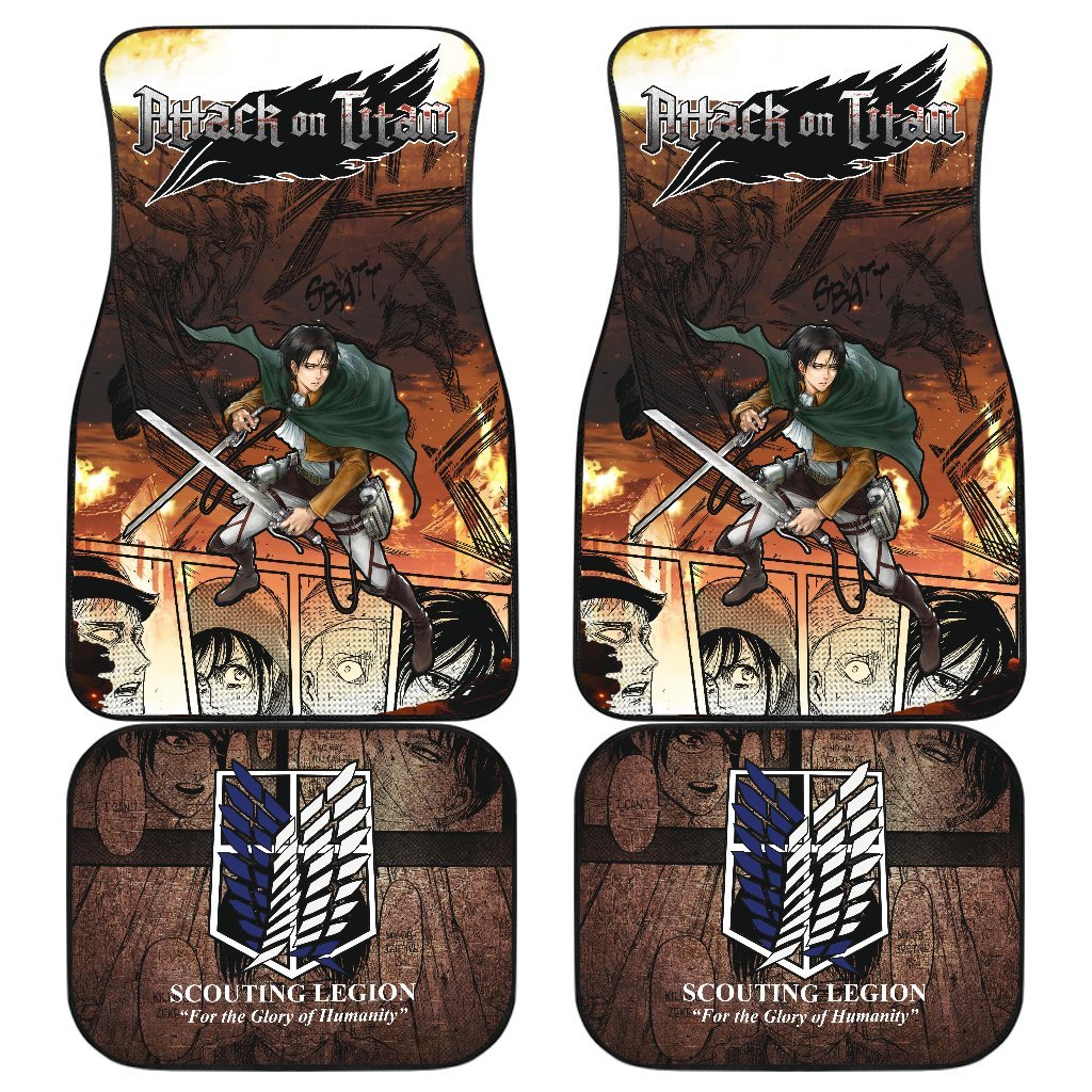 Levi Ackerman Attack On Titan Car Floor Mats Anime-Gear Wanta