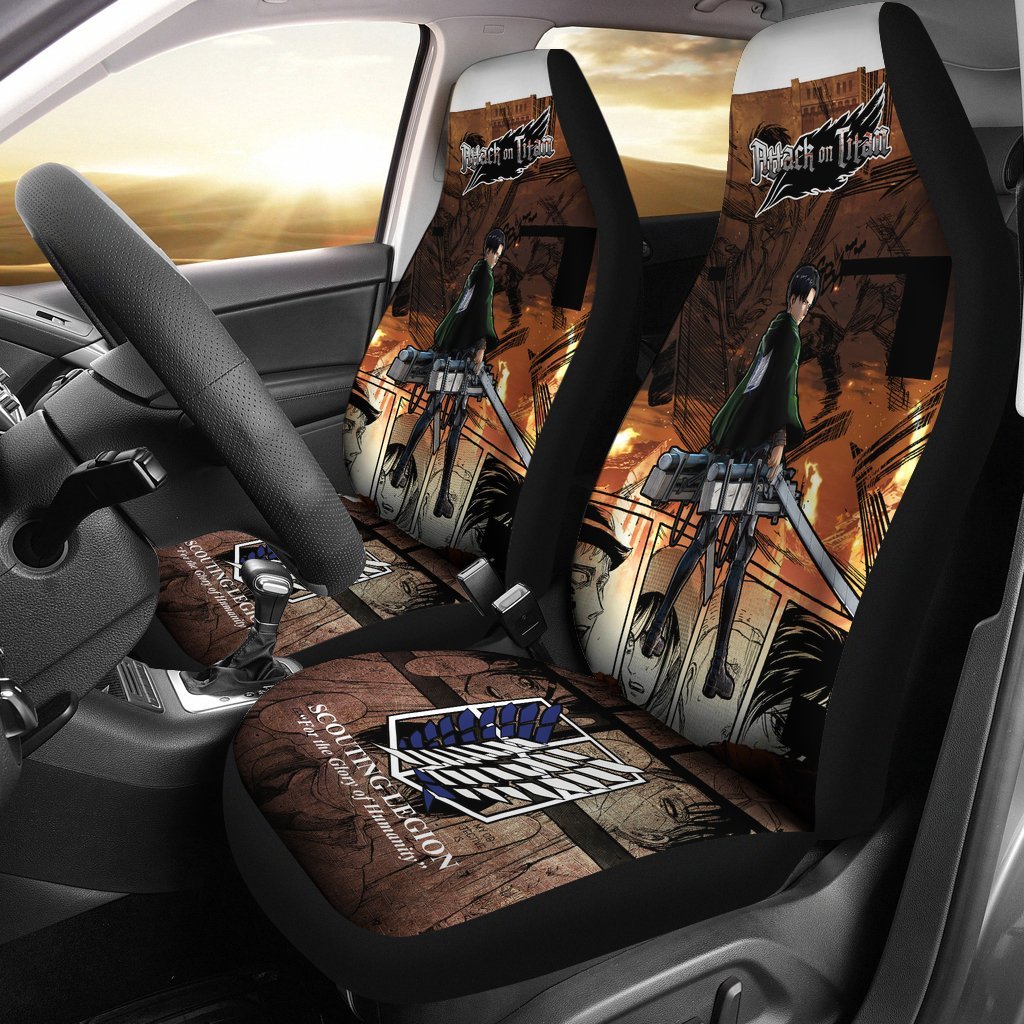 Levi Ackerman Attack On Titan Car Seat Covers For Cool Fan Anime-Gear Wanta