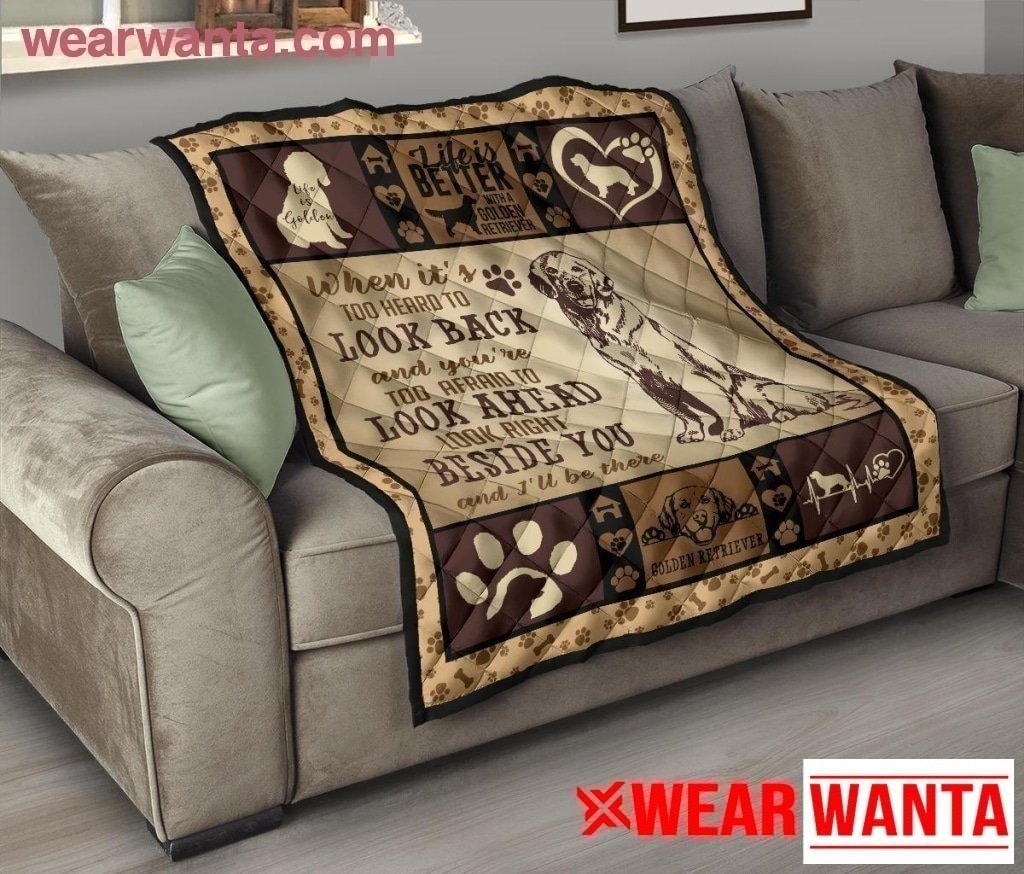 Life Is Better With Golden Retriever Quilt Blanket-Gear Wanta