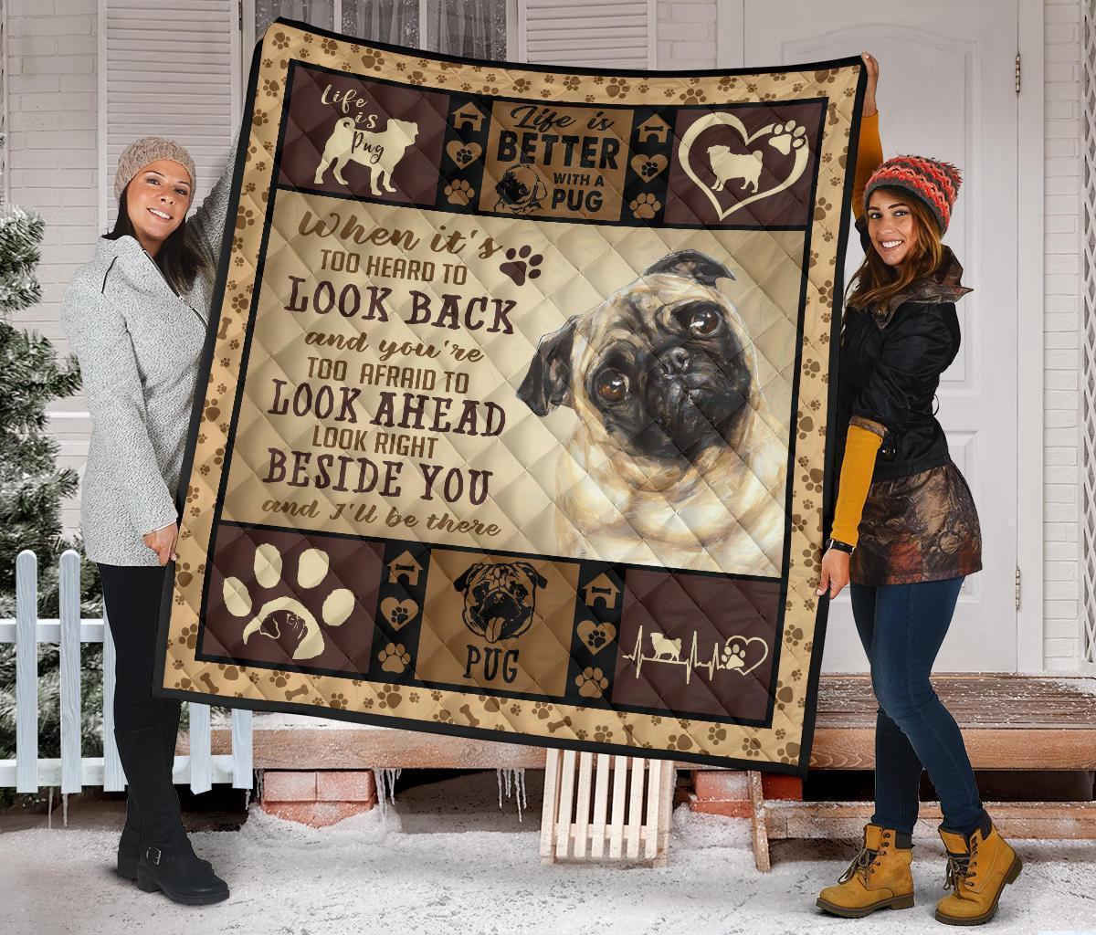 Life Is Better With Pug Quilt Blanket Dog Lover-Gear Wanta