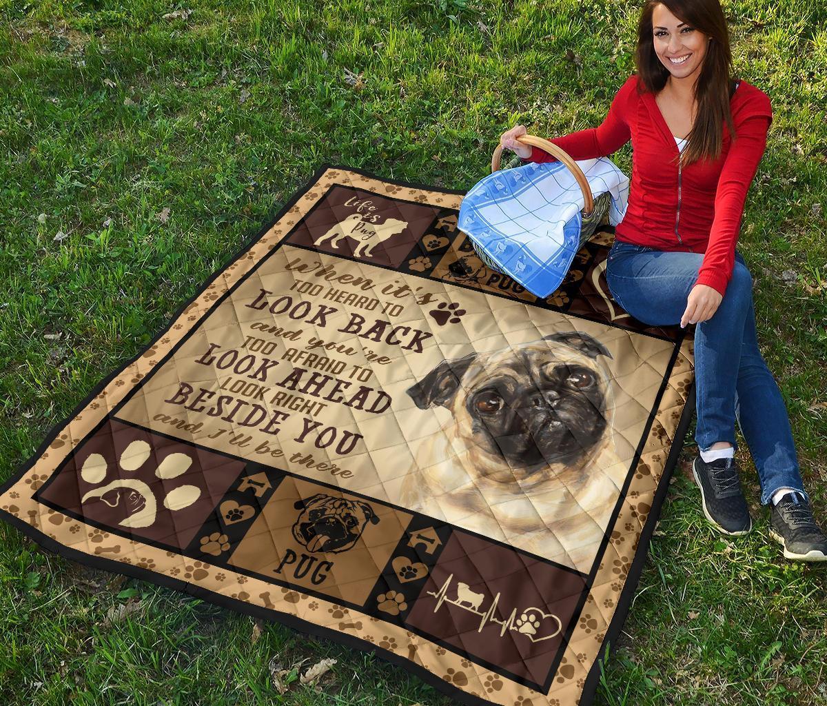 Life Is Better With Pug Quilt Blanket Dog Lover-Gear Wanta